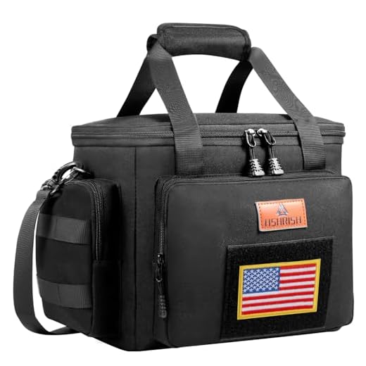 HSHRISH Tactical Large Lunch Box, Insulated Lunch Bags for men, Heavy Duty Leakproof Lunch Cooler Bag with Shoulder Strap Lunch Pail for Work Camping Picnic Outdoor Day Trips (Black, 12L)