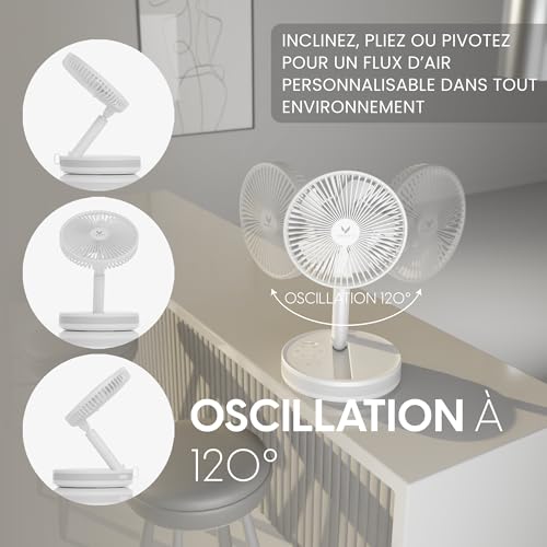 Ventilateur portable rechargeable VENTY pliable avec télécommande et étui - 6