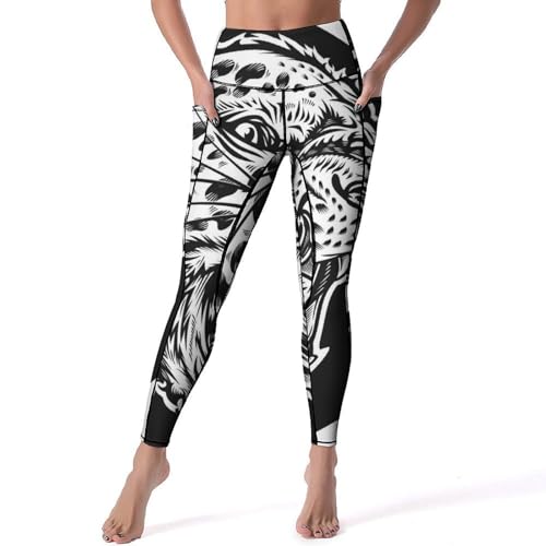 Pantalon de sport yoga femmes legging taille haute fitness gym jogging S