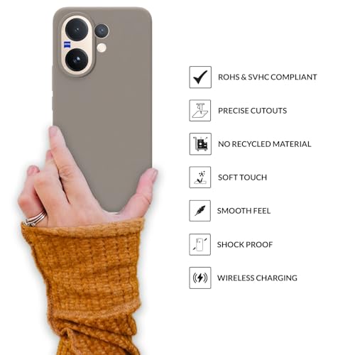 Image of SPRIG Compatible with Vivo V60 Premium SilkTone Back Cover Drop Tested Shock Proof Mobile Case for Men, Women, Boys and Girls with Camera Protection (Light Brown)