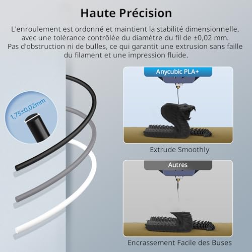 Filament PLA+ 1.75mm ANYCUBIC noir anti cassure pour objet 3D - 4
