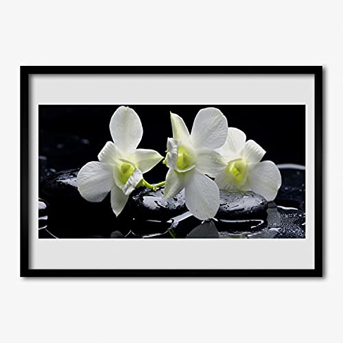 Affiche avec cadre salon et cuisine Tulup orchidée rose 100x70