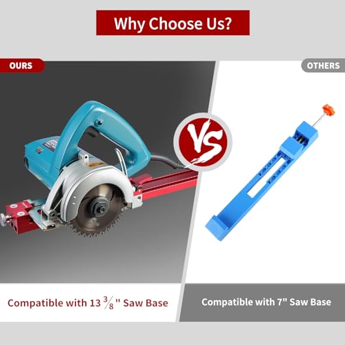 Image of RUITOOL Adjustable Cutting Machine Base Guide for 13⁄₈ inch (340mm) Saw Base, Aluminum Alloy Circular Saw Guide Rail for Precise, Straight, and Safer Cuts Ideal for Woodworking & DIY Projects