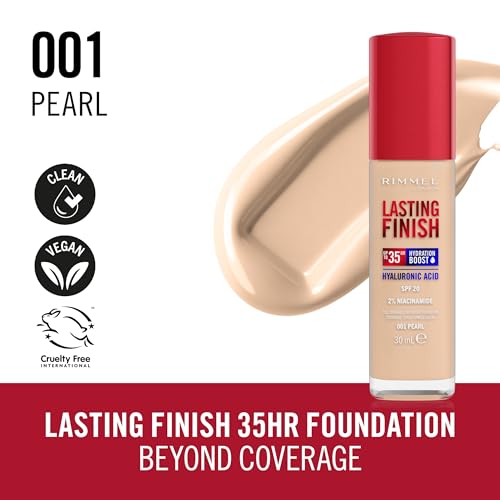 Rimmel Lasting Finish 35H Hydration Boost fondotinta idratante SPF 20 colore 001 Pearl 30 ml - 3