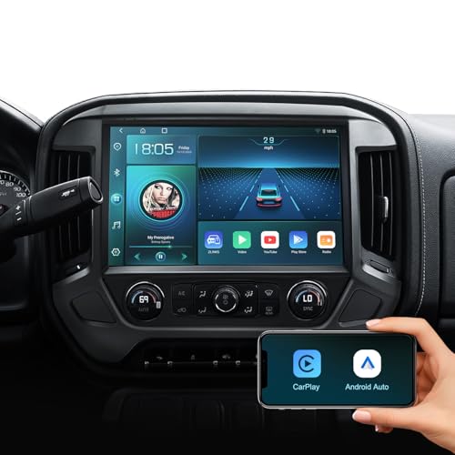13.1 inch Car Stereo Radio for Chevy Silverado/GMC Sierra 2014-2018,Android 12 Touch Screen with Wireless CarPlay, Android Auto,GPS Navigation/WiFi/1080P Backup Camera/BT/FM/SWC (13.1" 4G+64
