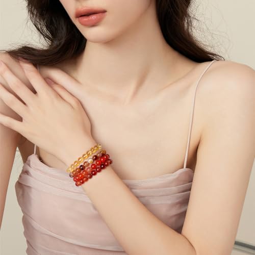 Raicegs 4PCS Colorful Beads Bracelet Healing Crystal Bracelet for Women Men Natural Stone 8mm Stack Gemstone Spiritual Jewelry Gift for Women Men3