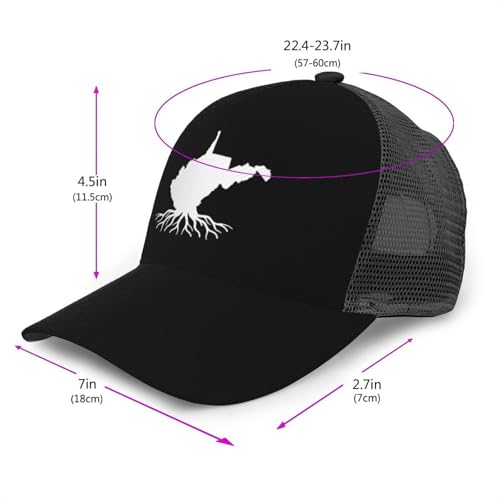 West Virginia Roots Unisex Mesh Baseball Caps - Classic Adjustable Hat2