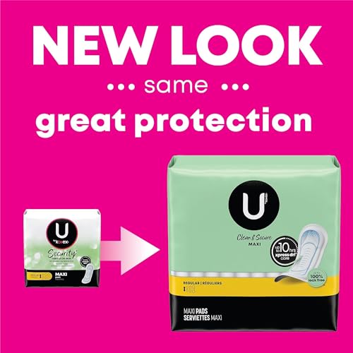 U By Kotex 10036000472407 Clean & Secure Maxi Pads, Regular Absorbency thumb #1