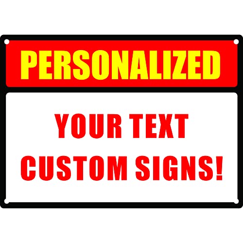 ATX CUSTOM SIGNS - Weatherproof Aluminum Metal Custom Personalized Sign Multiple Sizes Custom Text Caution, Danger, Warning Notice