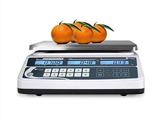 Balanza de comercio peso-precio 6/15 kg – 2/5 g – Carga mínima: 40 g – Tamaño de la bandeja: 263 x 204 mm