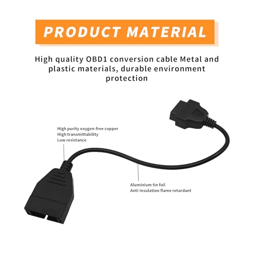 ZYHW 2Pcs GM Vehicle OBD1 to OBD2 Adapter - Electronic Connector Cable for Diagnostics and Replacement in General Motors Cars