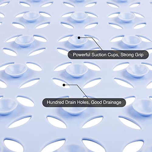 WELTRXE Bathtub Mat Non Slip Shower Mats for Bathroom Tub 70 x 40cm, Odorless, Soft TPE, Strong Suction Cups - Image 4