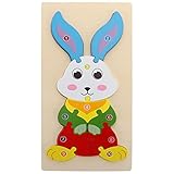 toyandona giocattolo impilabile puzzle 3d di puzzle per in : 3d jigsaw bunny puzzle building block block puzzle preschool learning legational toy for kids toddlers 3d puzzle