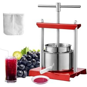YXCUSAM 6 liter vatpers, multifunctionele handmatige wijnpers, geschikt voor het bewaren van cakes, fruit en fruit