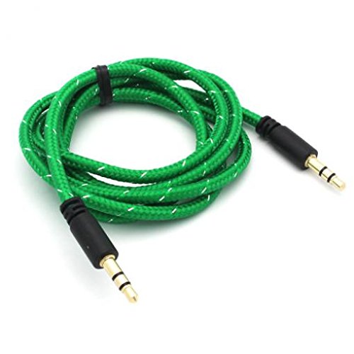 Cable Auxiliar 3.5mm Verde para Auto y Audio miniatura 3