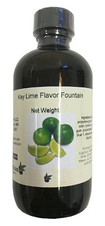 OliveNation Key Lime Flavor Fountain, Concentrated Water Soluble Flavoring for Beverages, Ice Cream, Soda, Non-GMO, Gluten Free, Kosher, Vegan - 4 Oun