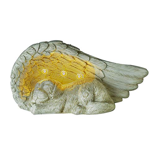 BAYN Pet Dog Memorial Stones Gifts, Solar Light Pet Loss Sympathy Remembrance Gifts Grave Markers Dog Statue Memorial Ornament Garden Decor Outdoor