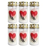 6er Pack Ebersbacher Ewiglicht mit Golddeckel Aquarell Herz (Ø x H) 75 x 150 mm (6 Stück)