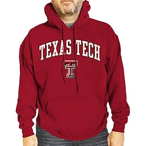Campus Colors Adult Arch & Logo Soft Style Gameday Hooded Sweatshirt (Texas Tech Red Raiders – Red, Small)