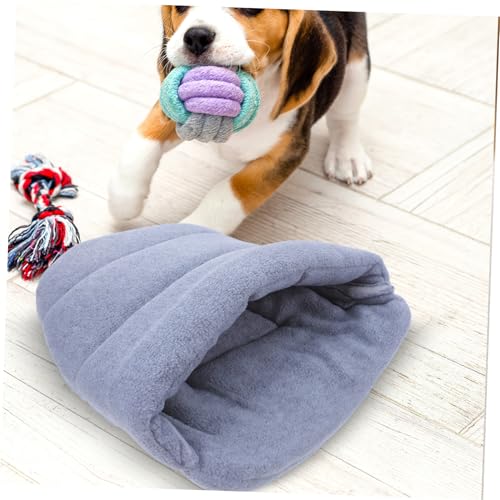 Supvox Haustierbett kleines Katzenbett Katzenschlafsack warmes Hundenest kleines Tierbett Katzen Wärmebett Kissen für Haustiere Hundehüttenbett Katzenhöhle Schlafsack Plüsch Hellgrau