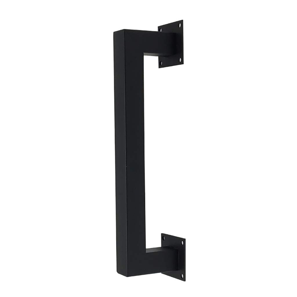 Poignée de porte de grange haut de gamme en tube carré de fer noir mat de 60 cm