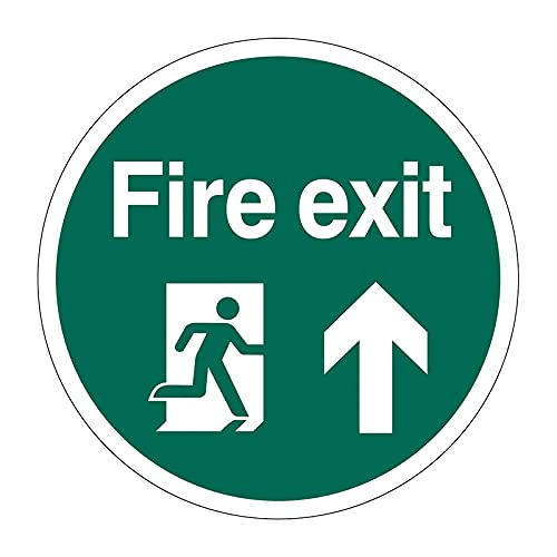 400mm Self-Adhesive Fire Exit Floor Sticker - Durable Anti-Slip Vinyl Emergency Sign for Workplace & Public Safety Compliance, Easy Peel & Stick Installation