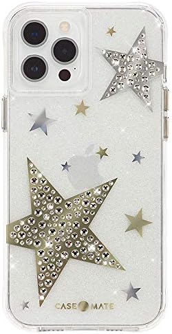 Case-Mate - SHEER SUPERSTAR - Case for iPhone 12 Pro Max (5G) - Raised Rhinestone Stars - 10 ft Drop Protection - Antimicrobial - 6.7 Inch - Sheer Superstar