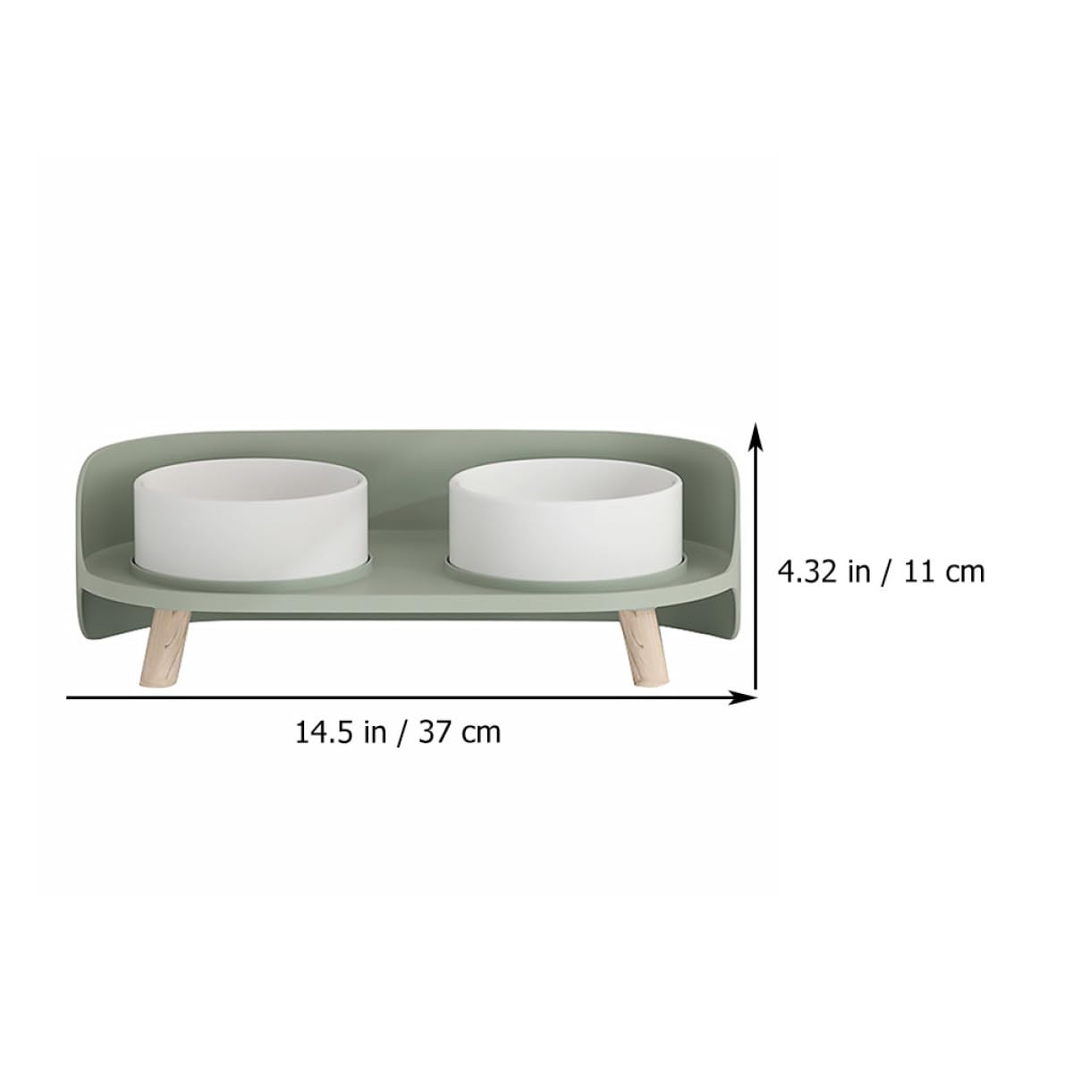 Toddmomy 1pieza Comedero De Cerámica para Gatos Altura Doble Tazón Antivuelco Color Verde Menta para Alimentación Segura y Cómoda De Mascotas