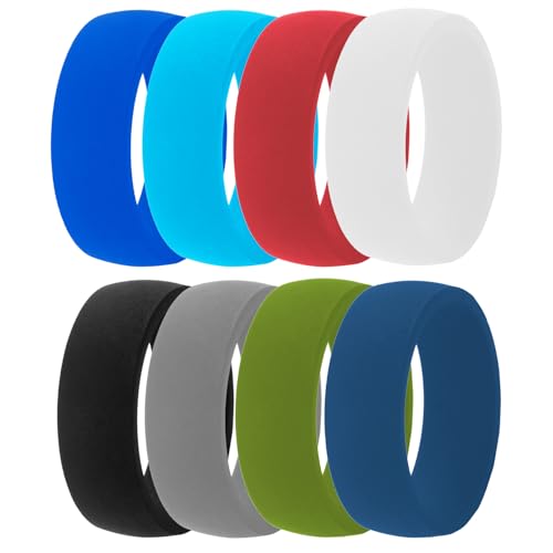 8 Pack-Personalized Religious Faith Christian Inspirational Jewelry Silicone Rubber Domed Comfort Fit Promise Engagement Rings Wedding Band,Size 5-143