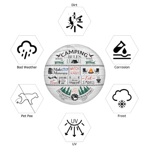 Image of Camping Spare Tire Cover Be Crateful for Each Day Wheel Cover 14 Inch | Black Green,Polyester,Protectors Tire Cover,Waterproof,Dust-Proof,Universal,Fit for RV Jeep SUV Motor Travel Camper Tires