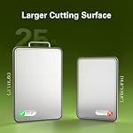 Double-Sided Stainless Steel Cutting Board for Kitchen, 16''×11'' Scratch-Resistant Cutting Board for Meat, Vegetables & Fruits, Rust-Resistant Chopping Board with Juice Groove on Both Sides