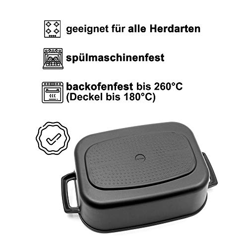 Aluguss-Bräter Kärcher Induktions-Bräter Java mit Deckel 8,5 L