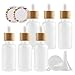Produktbild TIANZD 6 Stück 30 ml Leere Matt transparent Pipettenflasche mit Bambus Pipettenring, 30ml Glas Flasche Glasflasche Glaspipette Tropfpipetten für ätherische Öle Aromatherapie + 6X Etikett
