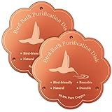 Larbeti 4inches Bird Bath Purification Disk, 99.99% Pure Copper Bird Bath Disc Safe Birdbath Cleaner Disks for Outdoor All-Season Use 0.6mm Birdbaths Copper Disk with 3 Point Support (1, Copper)