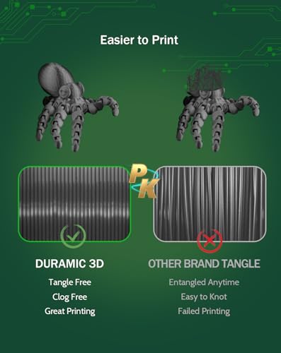 Image of DURAMIC 3D PLA Filament Basic for 3D Printer Neatly Wound Easy Printing | 3D Printing Filament 1.75mm, Dimensional Accuracy + /- 0.02 mm, Fit Most FDM 3D Printers 1KG PLA Silver