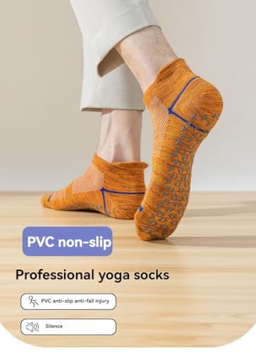 Image of WEAREWE Women's Yoga Socks 6 Pairs Non Slip Socks Pilates Ballet Barre Barefoot Hospital Anti Skid Socks for Women Men