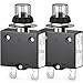 Thermal Circuit Breaker, DIYhz 15 Amp Push Button Manual Reset Circuit Breaker 32V DC 125/250VAC 50/60Hz with Quick Connect Terminals and Waterproof Button Transparent Cap 2Pcs