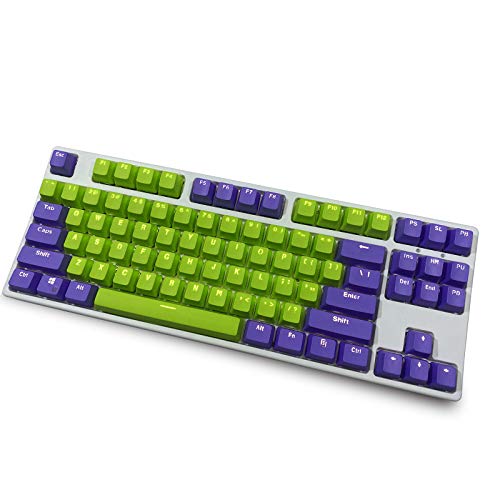Keycaps 87 tasti PBT Copritasti Doppio retroilluminato Parola trasparente da gioco per layout USA Tastiera per Cherry MX