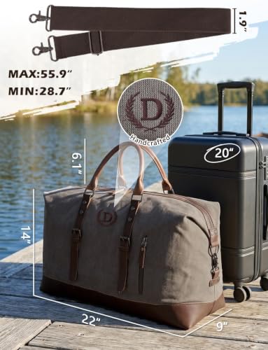 Janhavi Canvas Duffel with Leather Trim