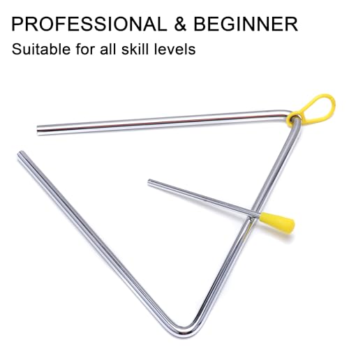 Image of 10 Inch Musical Steel Triangle Percussion Instrument with Striker