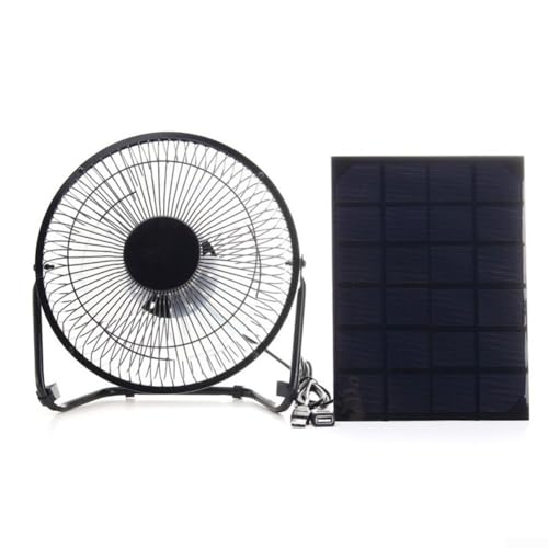 Jonikuper Ventilador solar de 4 pulgadas, ventilador de escape de malla metálica de 5 W para ventilación de invernadero y circulación de aire, compatible con paneles solares