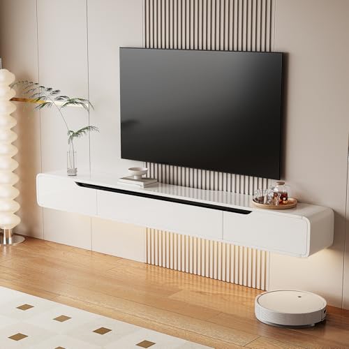 FurniNova High Gloss Floating TV Stand with 3 Doors,White,47 Inch by FurniNova - Used condition - US$195.30