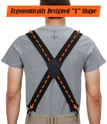 WELKINLAND UltraLight Grip Suspenders, 2-Inch Wide Elastic Suspenders for Pants, Mens Suspender for Jeans, Mens Suspender with Hooks for Belt Loop - Image 5
