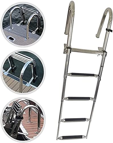Escalera para piscina de acero inoxidable de 4 peldaños miniatura 2