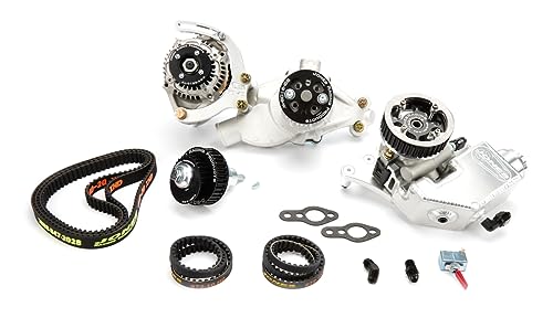 SBC 602 Belt Drive Pulley Kit, Aluminum, Black Anodized