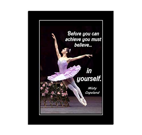 Jihong Inspirational Motivational Posters and Prints Home Decor Oil Paintings on Canvas Misty Copeland 'Before You can Achieve' (8x10inch,Unframed)