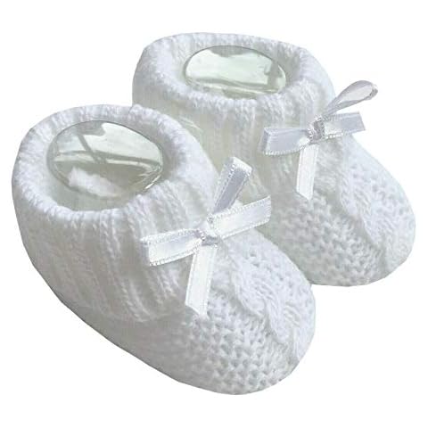 Nursery Time Soft Knitted Booties with Bow Cover