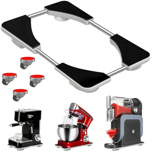 Image of Adjustable Appliance Slider Tray - Expandable 6 inch x 11 inch- 11 inch x 20 inch | Sliding Tray for Kitchen Appliances - 360 Countertop Rolling Tray with Locking Brakes for Coffee Makers Mixers