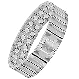 JEROOT 4000 Gauss Titan Magnetarmband,Reines Titan-Power Herren Magnetische Armbänder für Arthritis Verschluss Armband Magnet Herren Gesundheit Magnetarmband Energetix Extra Starker Magnet