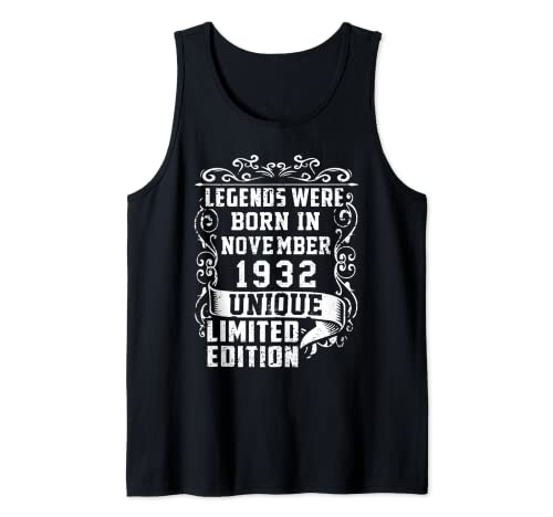 Cumpleaños Noviembre 1932 Edición Limitada Regalo Vintage Camiseta sin Mangas
